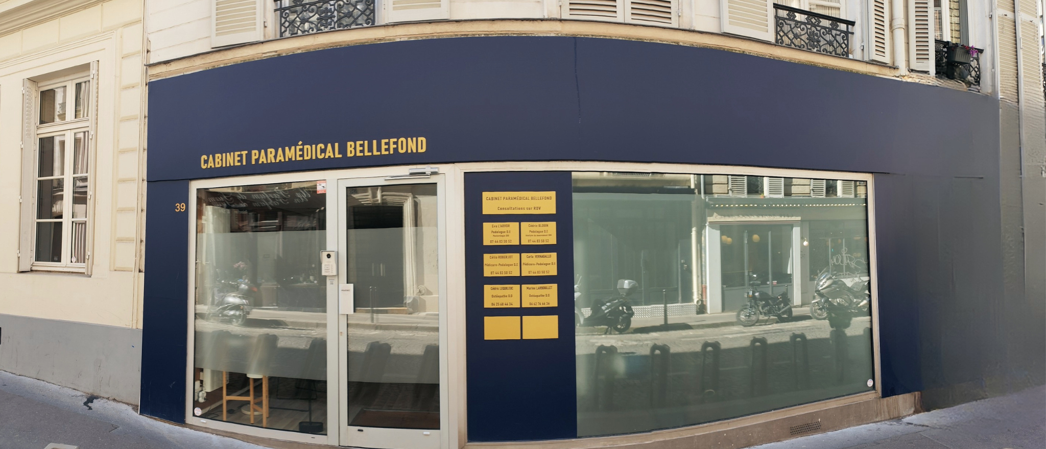 Devanture Cabinet Paramédical Bellefond - Podologue Paris 9 Devanture du Cabinet Paramédical Bellefond - Podologue Paris 9ème rue de Bellefond